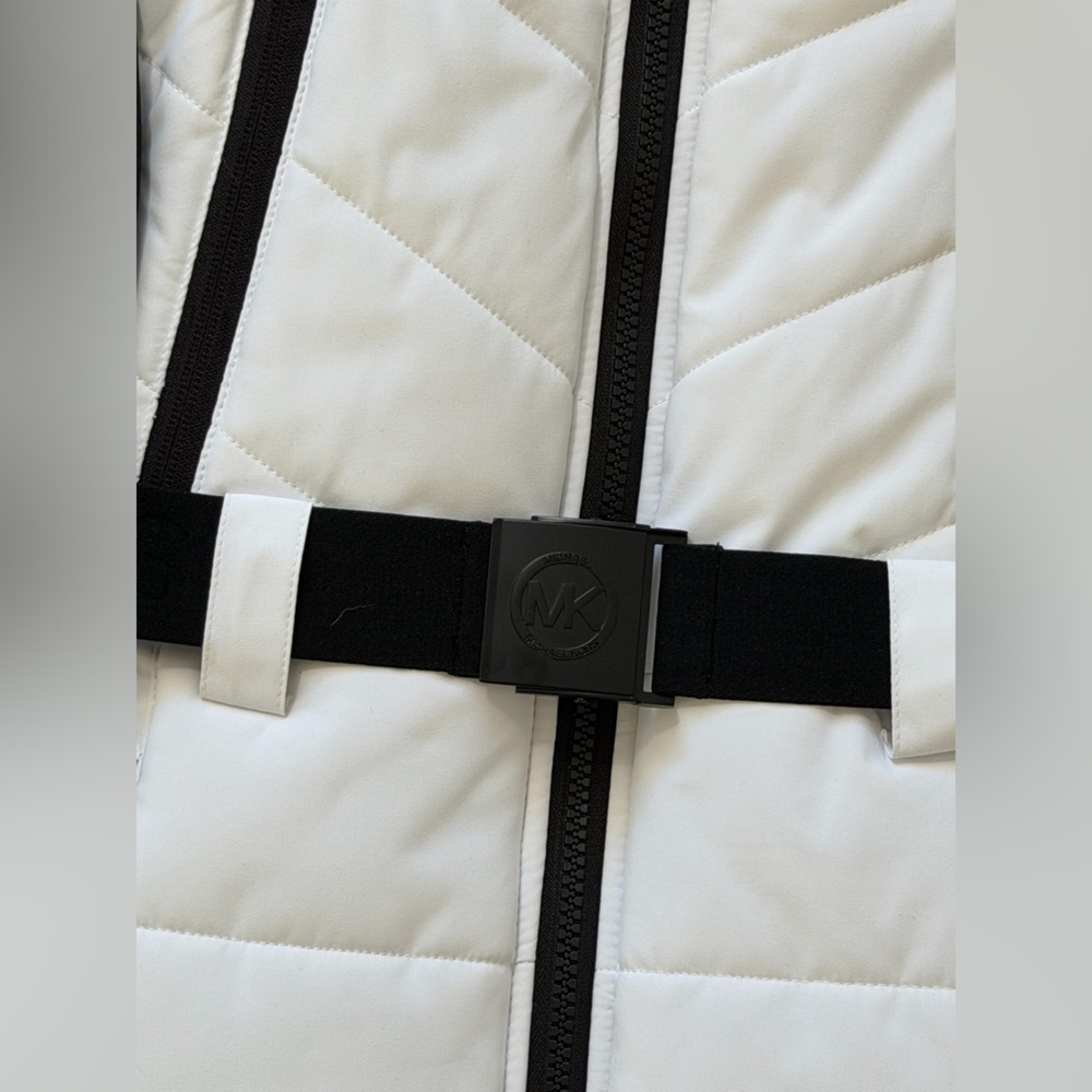 Michael Kors Women's Hooded Belted Quilted Insulated Puffer Jacket White Size S - Picture 5 of 11